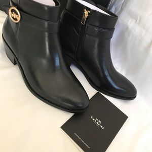 COACH BLACK LEATHER BOOTIE - New with Box